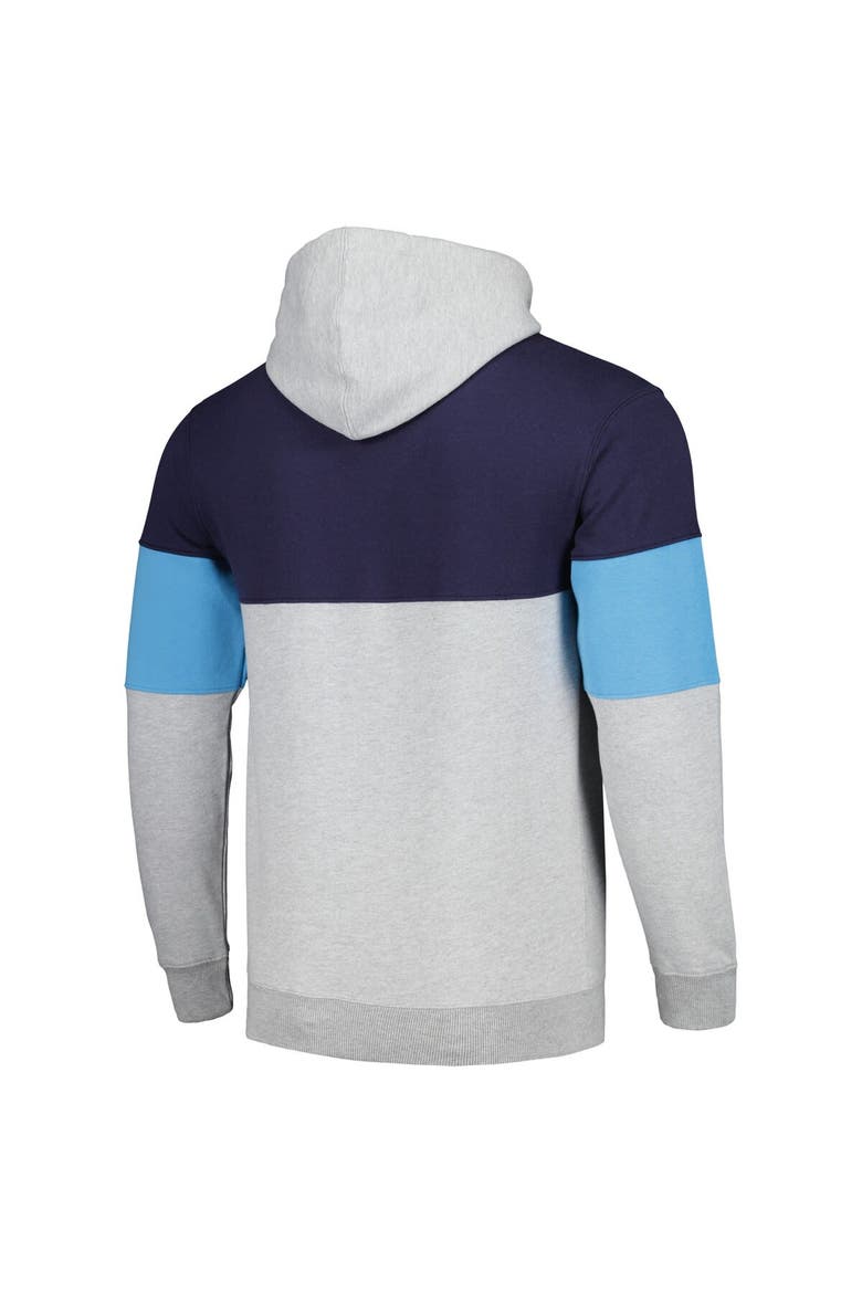 Men's Fanatics Branded Navy Memphis Grizzlies Contrast Pieced Pullover Hoodie, Alternate, color, Navy
