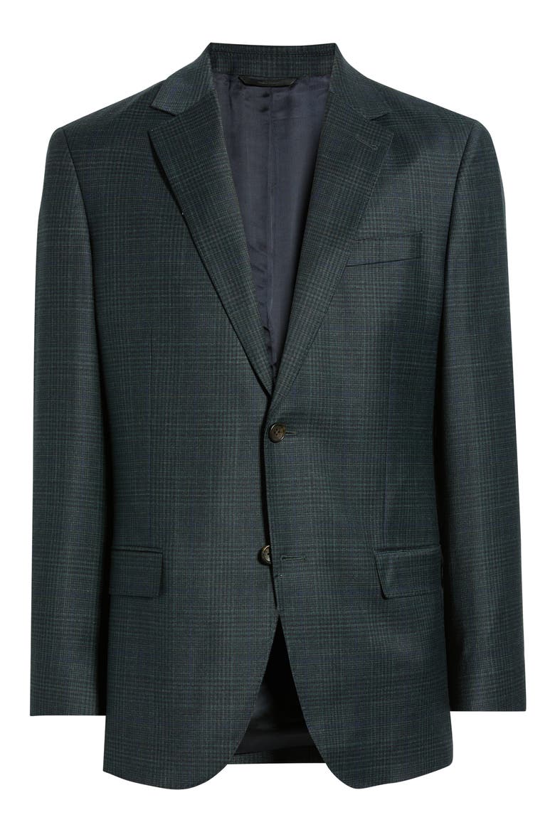 Henrik Virgin Wool Blend Sport Coat, Alternate, color, GREEN VIRGIN WOOL CHECK
