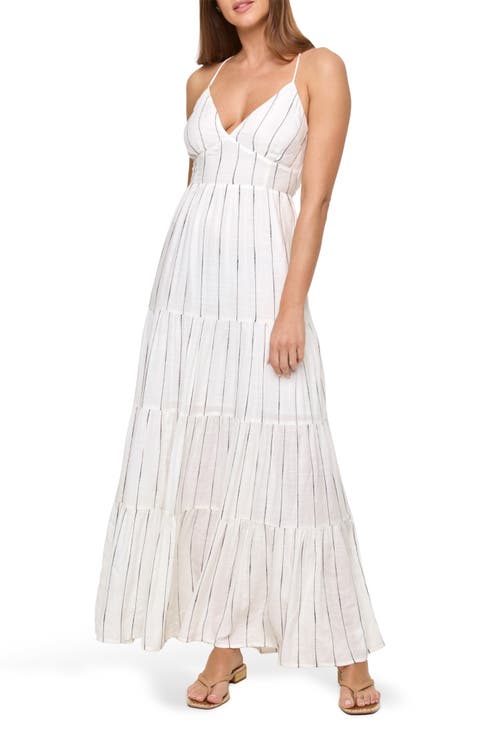 Laina Stripe Maxi Cover-Up Sundress