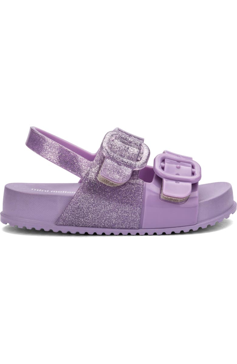 Mini Melissa Kids' Mini Cozy Slingback Sandal, Alternate, color, Lilac Glitter