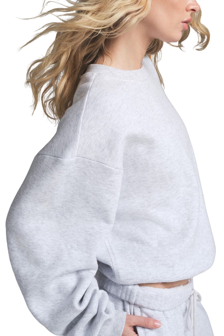 Cotton Fleece Blend Classic Crewneck Sweatshirt, Alternate, color, LIGHT HEATHER GREY