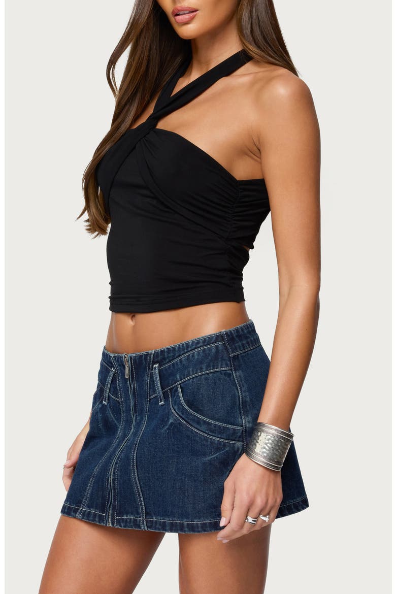 Maggi Tie Back Halter Top, Alternate, color, BLACK