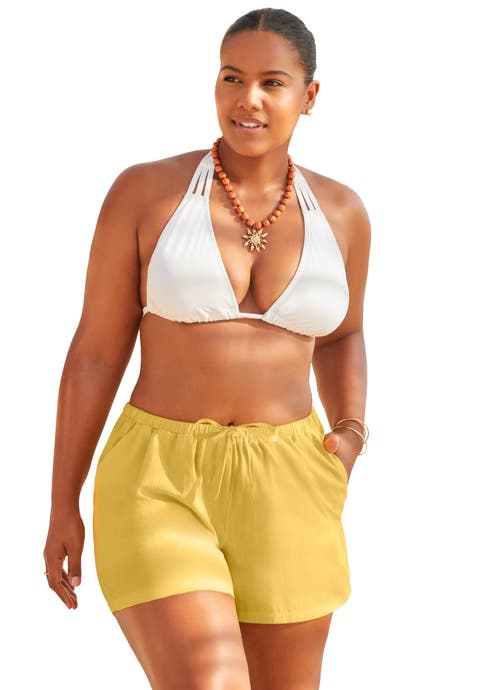 Cotton Tie-Front Cover Up Shorts (Plus Available)