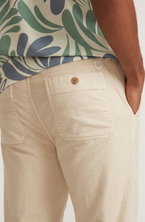 Marine Layer Saturday Cotton Stretch Standard Fit Beach Pants In Neutral
