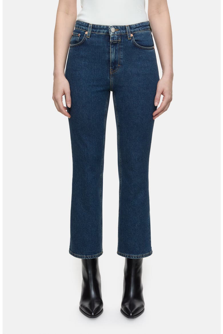 Hi-Sun High Waist Ankle Flare Jeans, Main, color, DARK BLUE