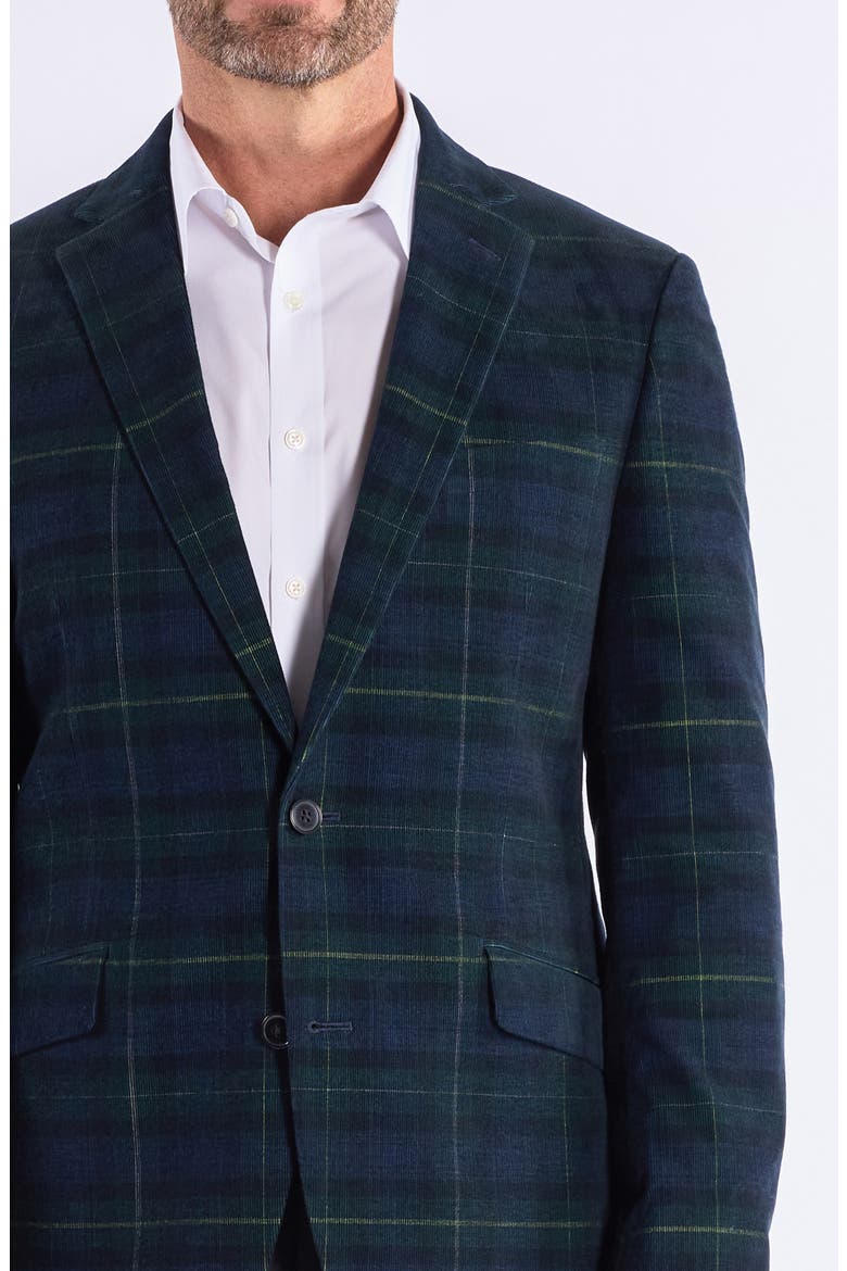 Mayfair Navy Plaid Corduroy Sport Coat, Alternate, color, NAVY
