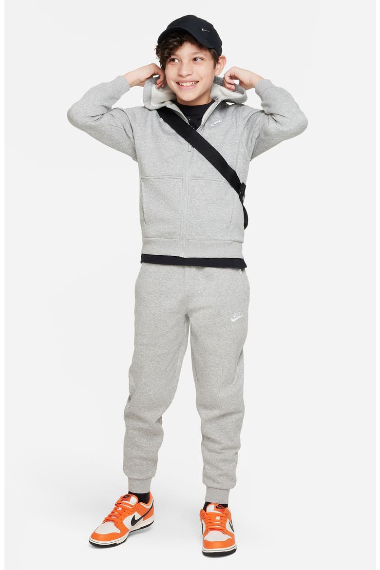 Kids' Club Fleece Joggers, Alternate, color, 063 GREY HTR/ GREY/ WHITE