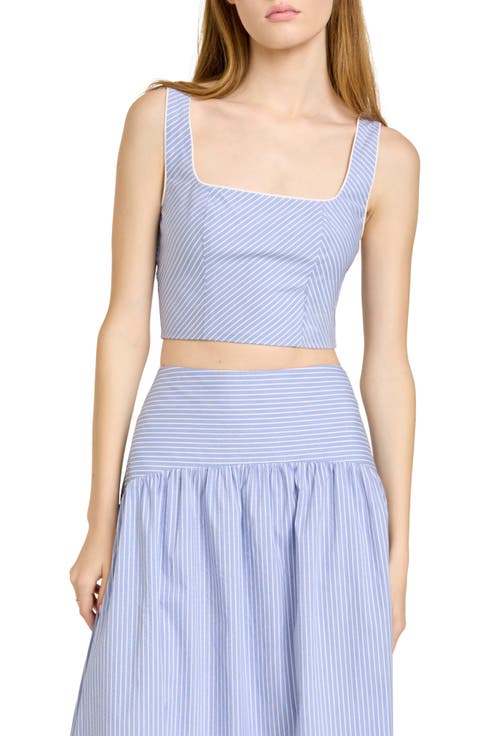x Hannah Lovey Porter Georgia Directional Stripe Cotton Blend Crop Top (Nordstrom Exclusive)