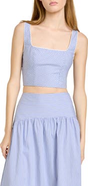 WAYF x Hannah Lovey Porter Georgia Directional Stripe Cotton Blend Crop Top (Nordstrom Exclusive)