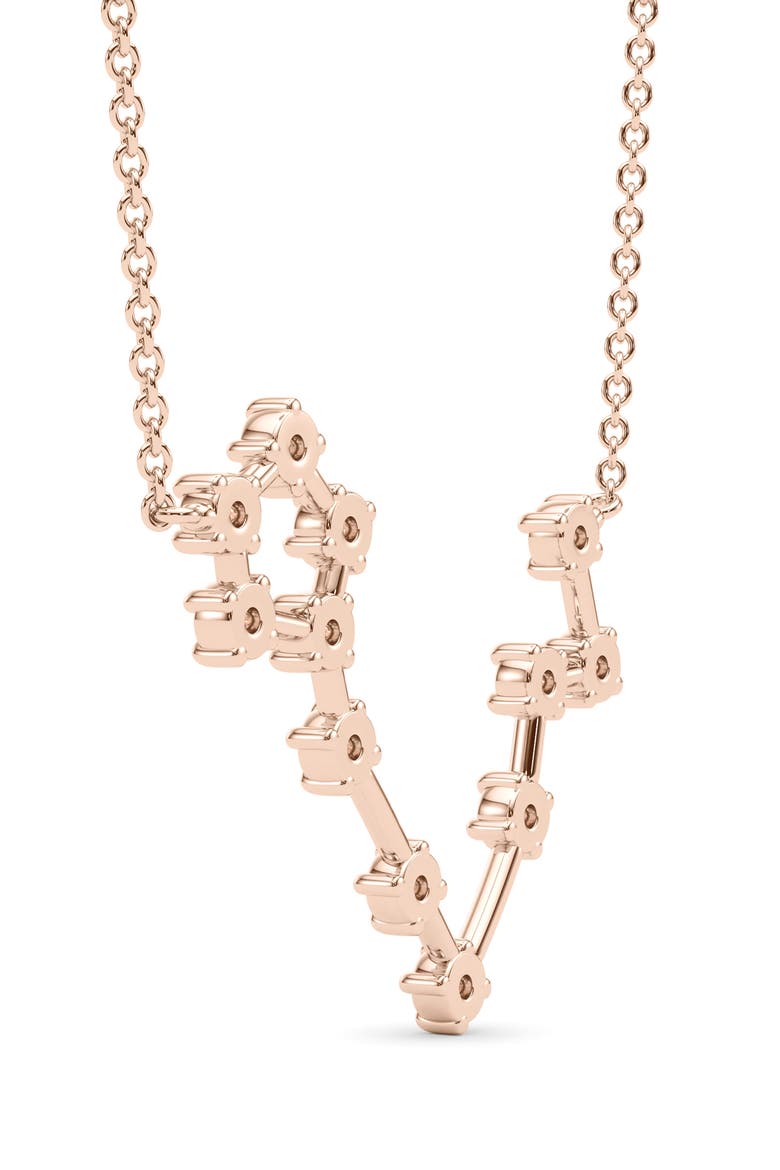 Pisces Constellation Lab Created Diamond Necklace, Alternate, color, 18K ROSE GOLD