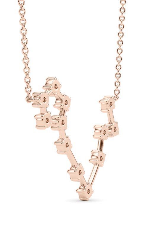 Hautecarat Pisces Constellation Lab Created Diamond Necklace In 18k Rose Gold