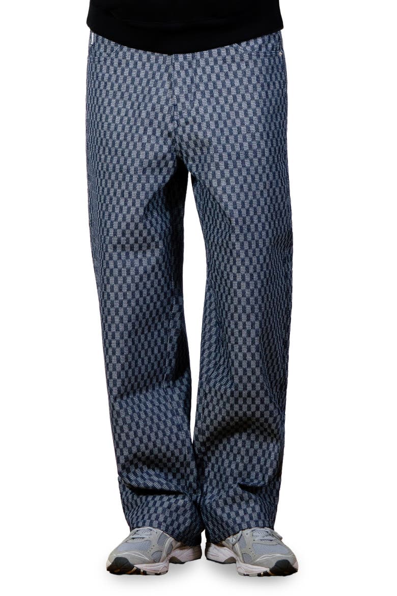 Formula Check Baggy Wide Leg Jeans, Main, color, INDIGO CHECKER