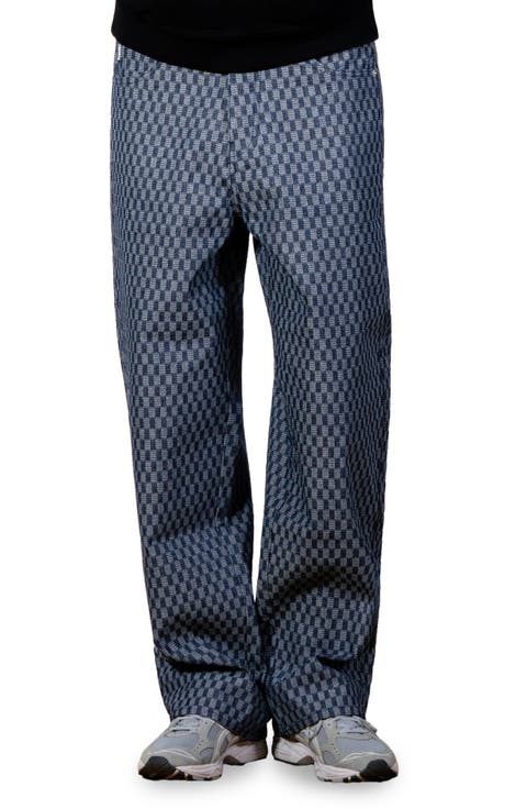 Formula Check Baggy Wide Leg Jeans