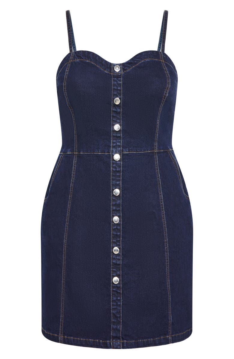 City Chic Ashlynn Sleeveless Denim Dress, Alternate, color, 