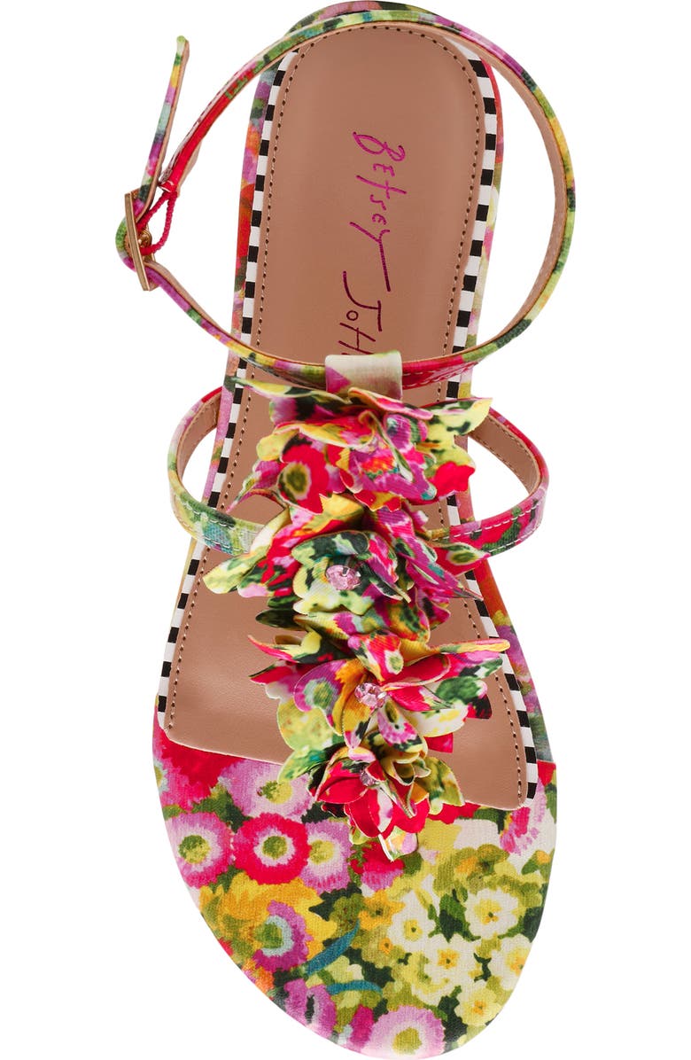 Betsey Johnson Kenedy Ankle Strap Sandal, Alternate, color, Green Floral Multi
