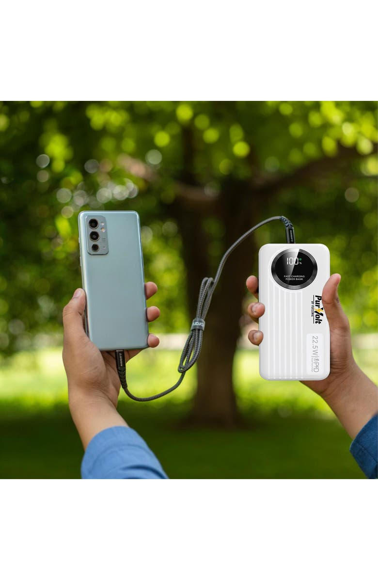 PURSONIC 10,000mAh LED Fast Charging Power Bank, Alternate, color, White