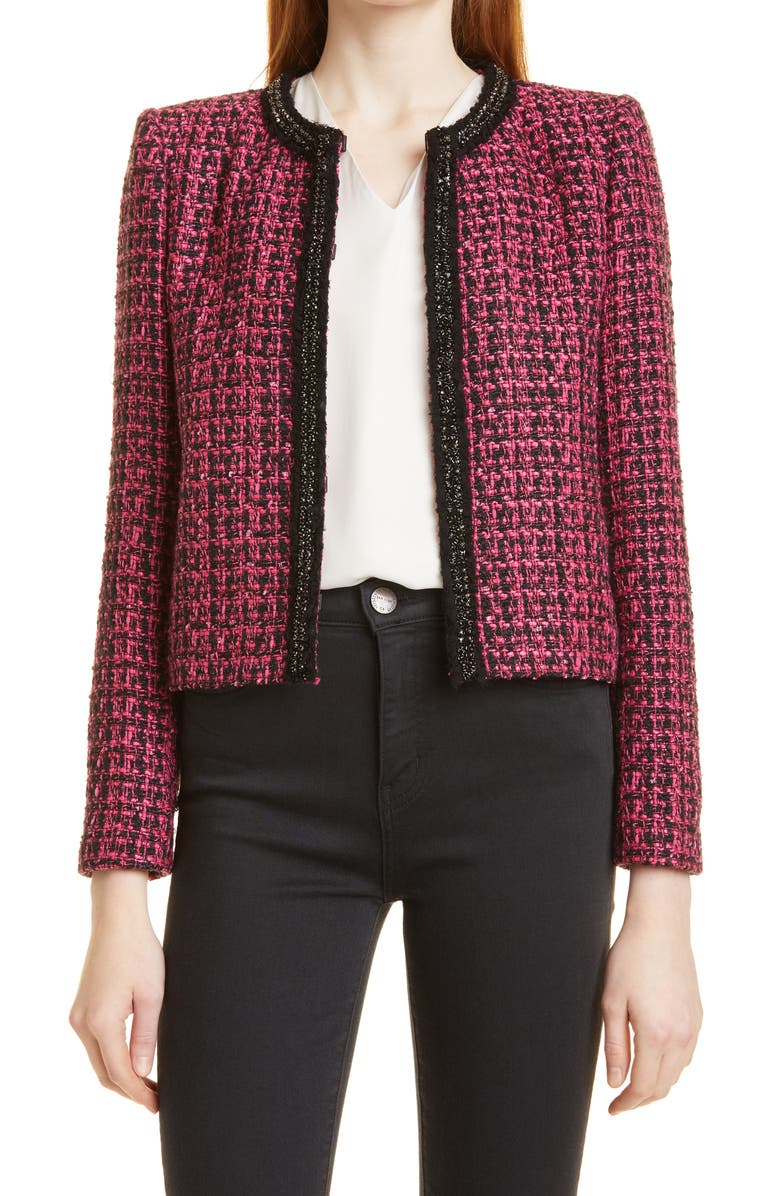 Alice + Olivia Kidman Tweed Jacket, Main, color, 