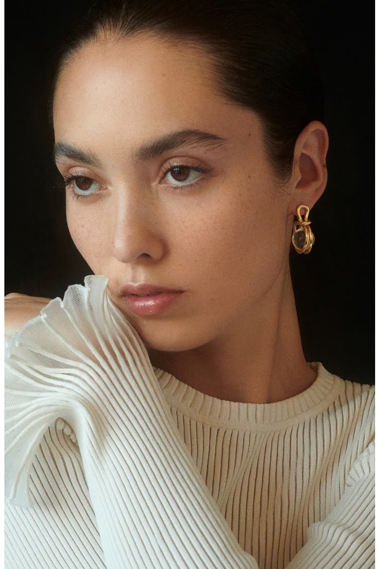 Sling Quartz Drop Earrings, Alternate, color, GOLD