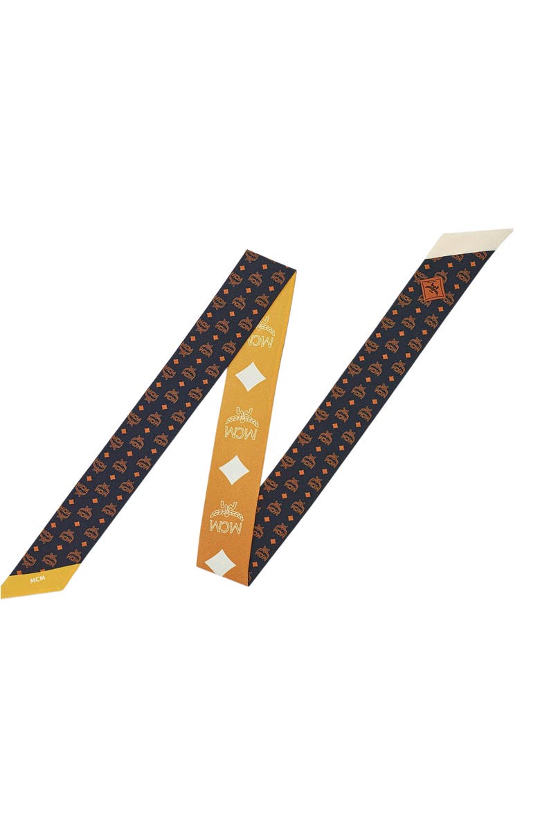 MCM Reversible Monogram Print Petite Scarf in Organic Silk, Alternate, color, 