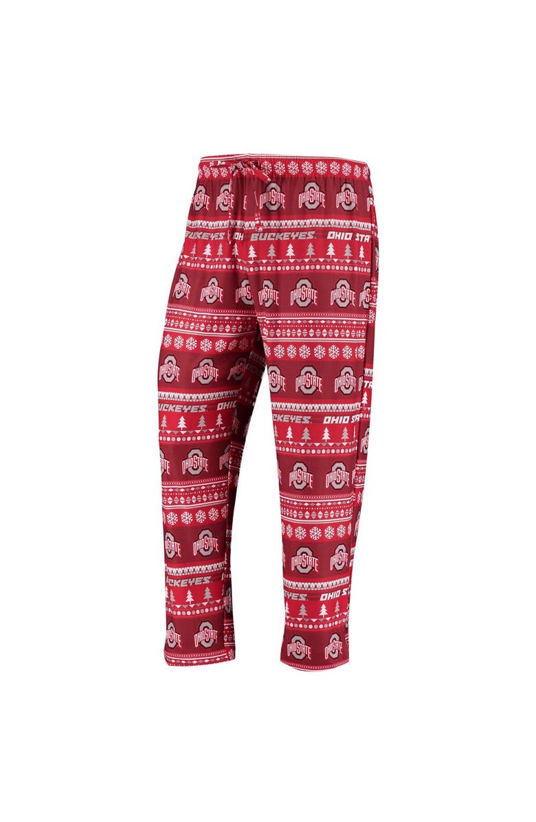 CONCEPTS SPORT Men's Concepts Sport Scarlet Ohio State Buckeyes Ugly Sweater Knit Long Sleeve Top and Pant Set, Alternate, color, Scarlet