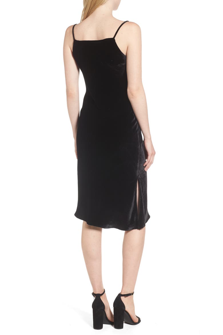 Gia Velvet Slipdress, Alternate, color, TRUE BLACK