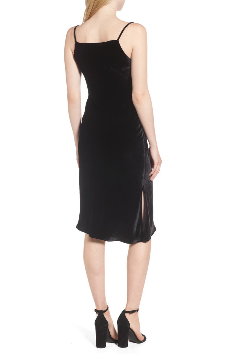 AG Gia Velvet Slipdress, Alternate, color, True Black