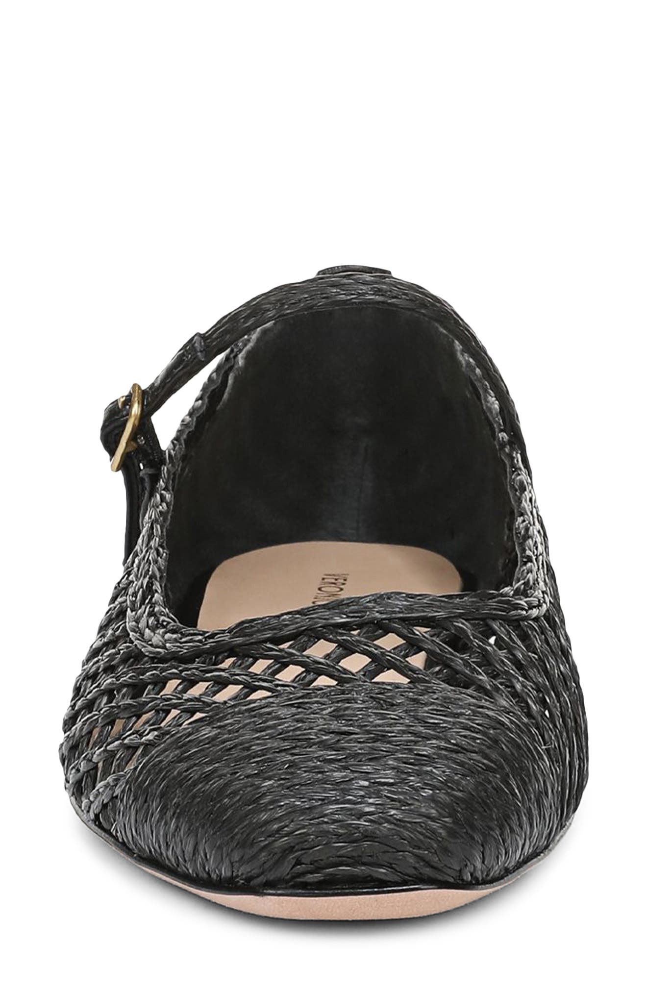 Veronica Beard Ellie Raffia Mary Jane Flat, Alternate, color, Black