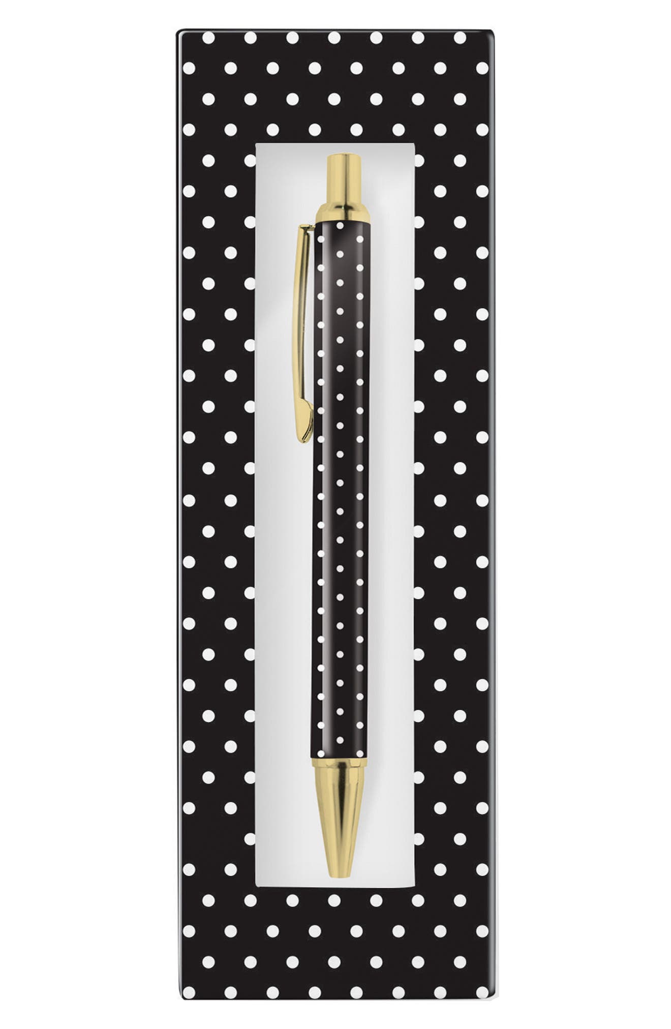Fringe Studio 'Pas - Black & White Dot' Retractable Metal Ballpoint Pen ...