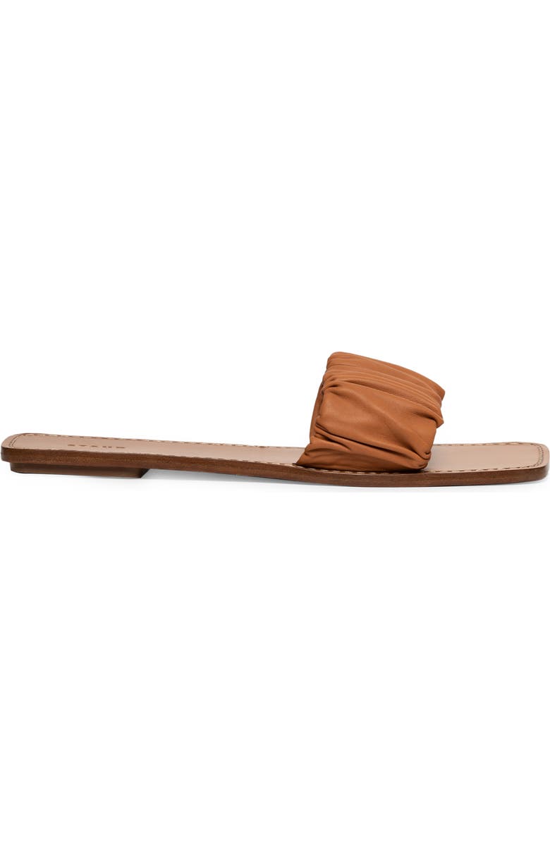STAUD Nina Ruched Slide Sandal, Alternate, color, Tan