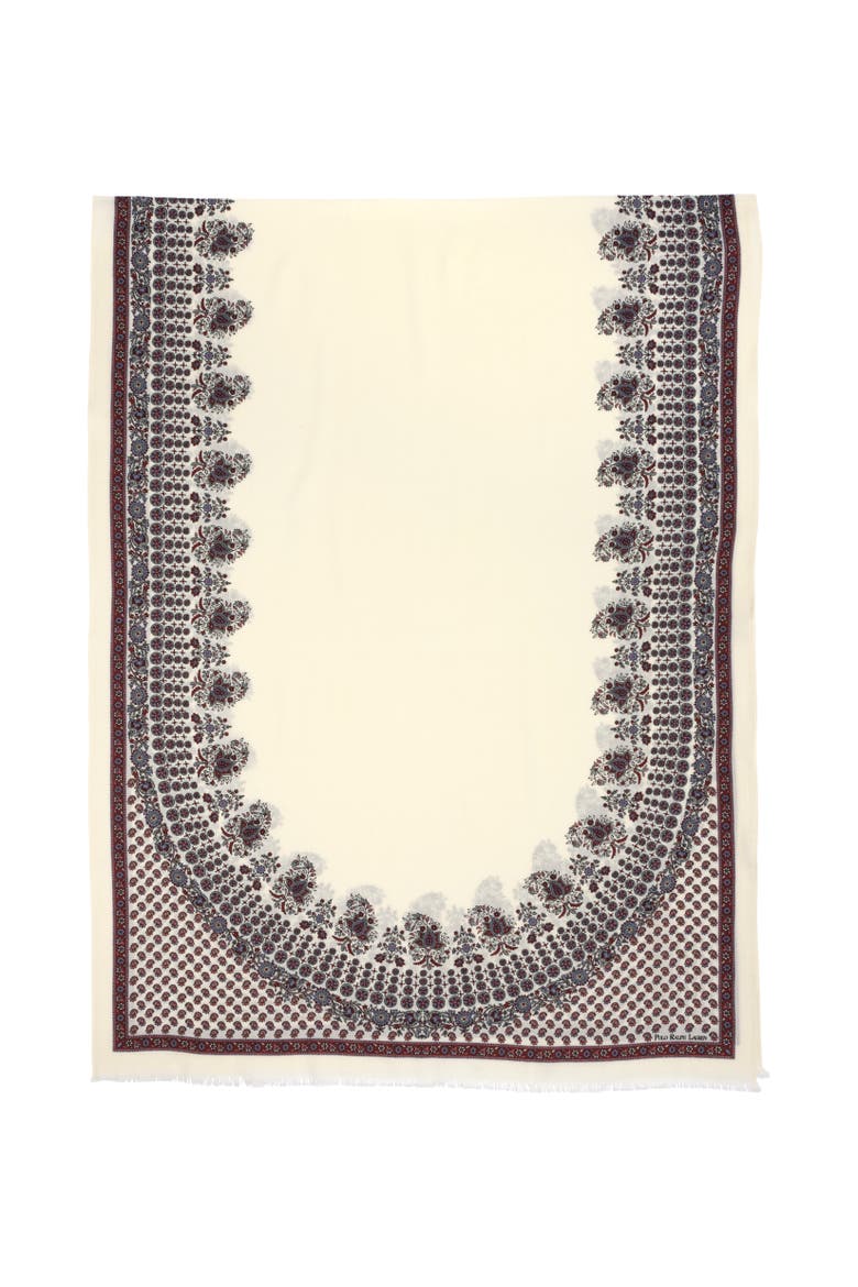 Wool Paisley Oblong, Main, color, Cream