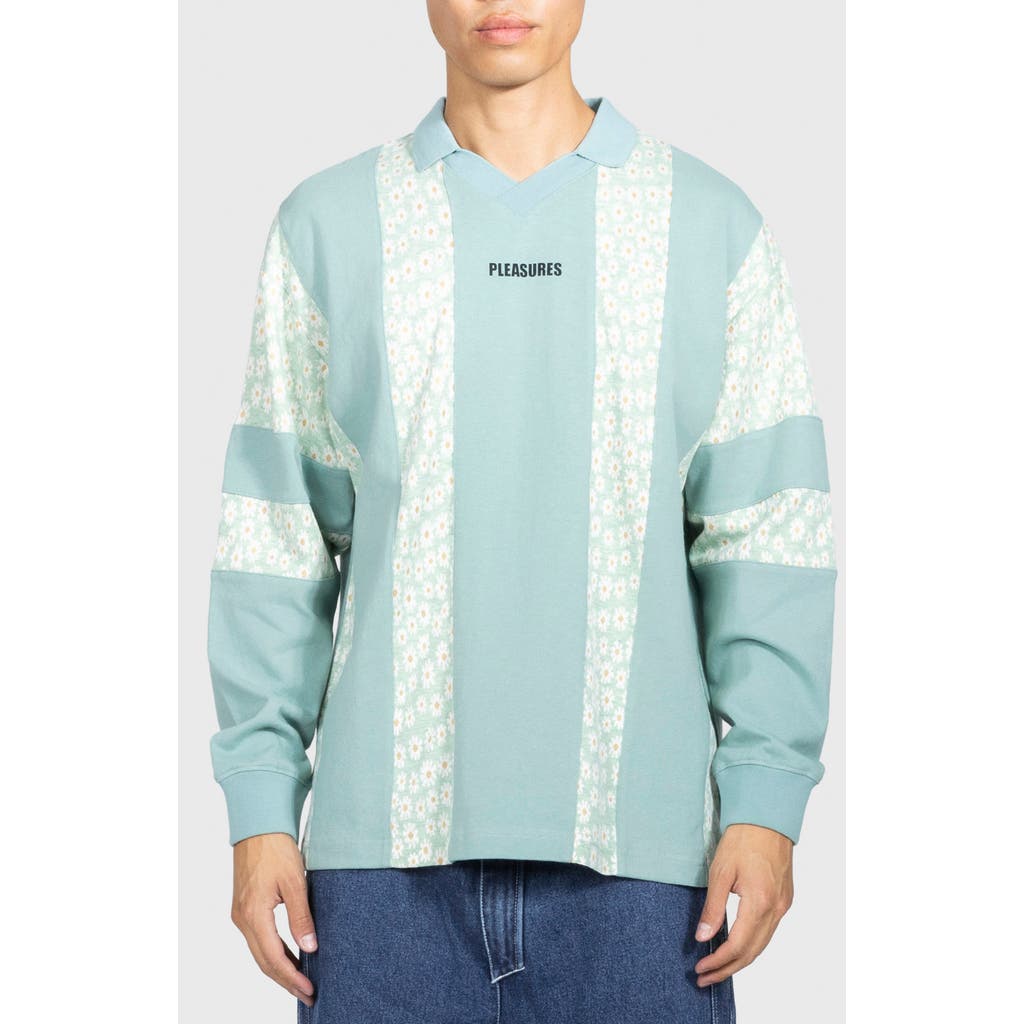 Pleasures Sounds Cotton Rugby Polo In Blue