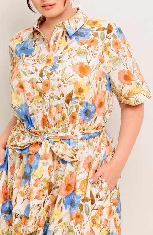 Flying Tomato Floral Maxi Shirtdress In Yellow