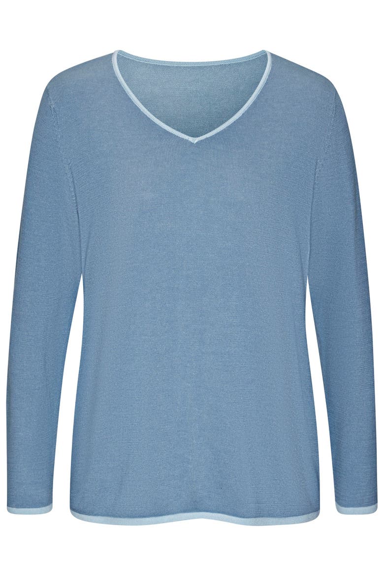 Contrast Trim Sweater, Alternate, color, Blue And Light Blue