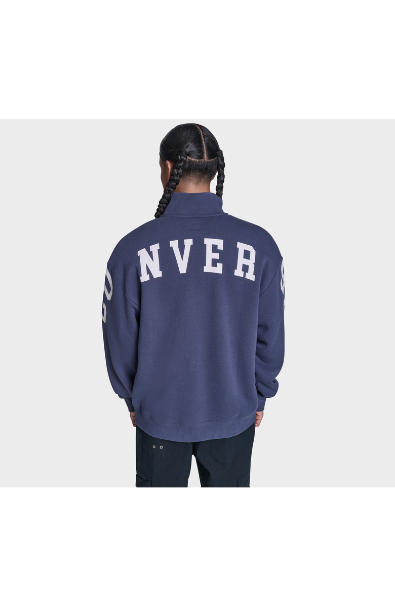 Converse Retro Stripe Relaxed Quarter-Zip Sweatshirt, Alternate, color, Converse Blue Multi