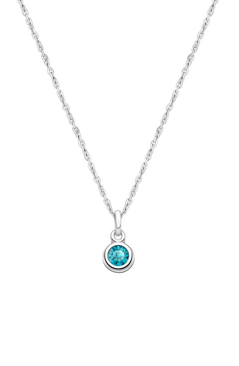 Sterling Silver tB® Birthstone 12-14" Necklace