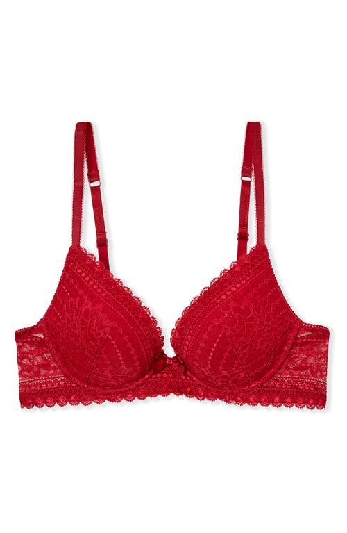 Etam Panama Underwire Plunge Push-up Bra In Cardinal