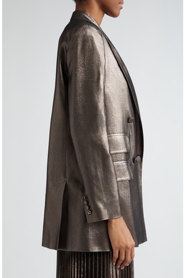 Edro Metallic Double Breasted Blazer, Alternate, color, BRONZE