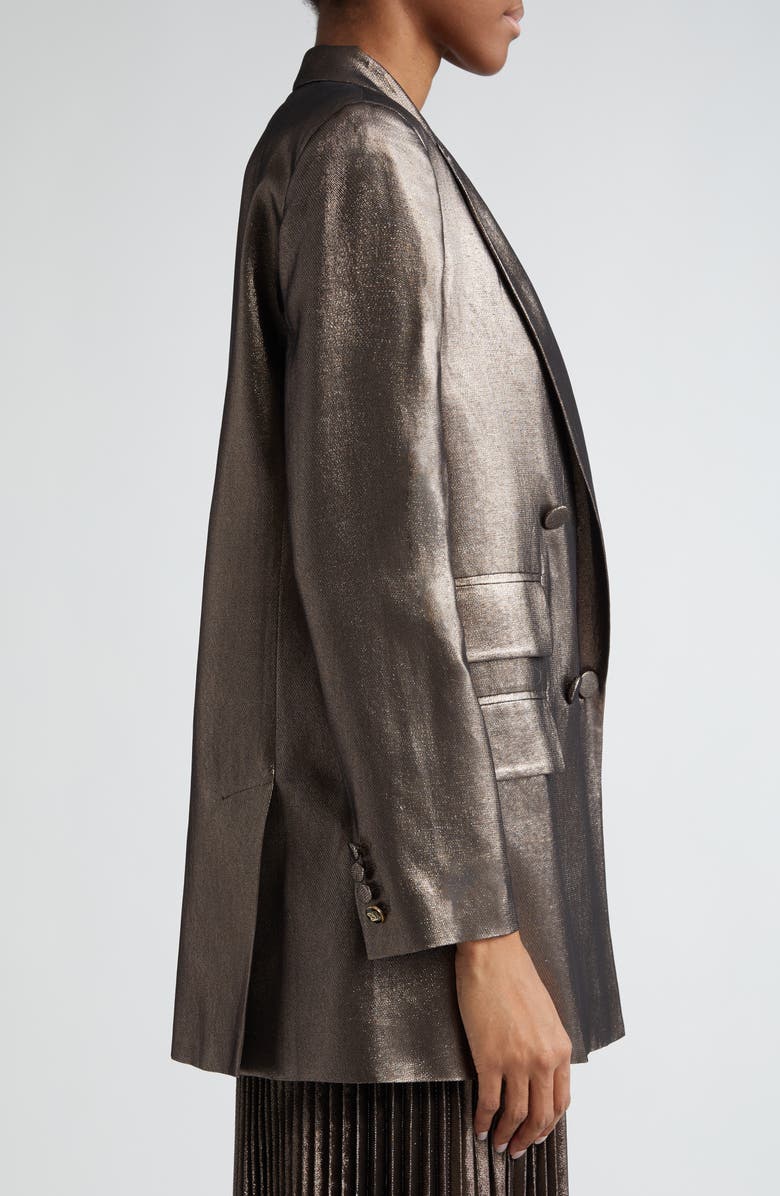 Max Mara Edro Metallic Double Breasted Blazer, Alternate, color,