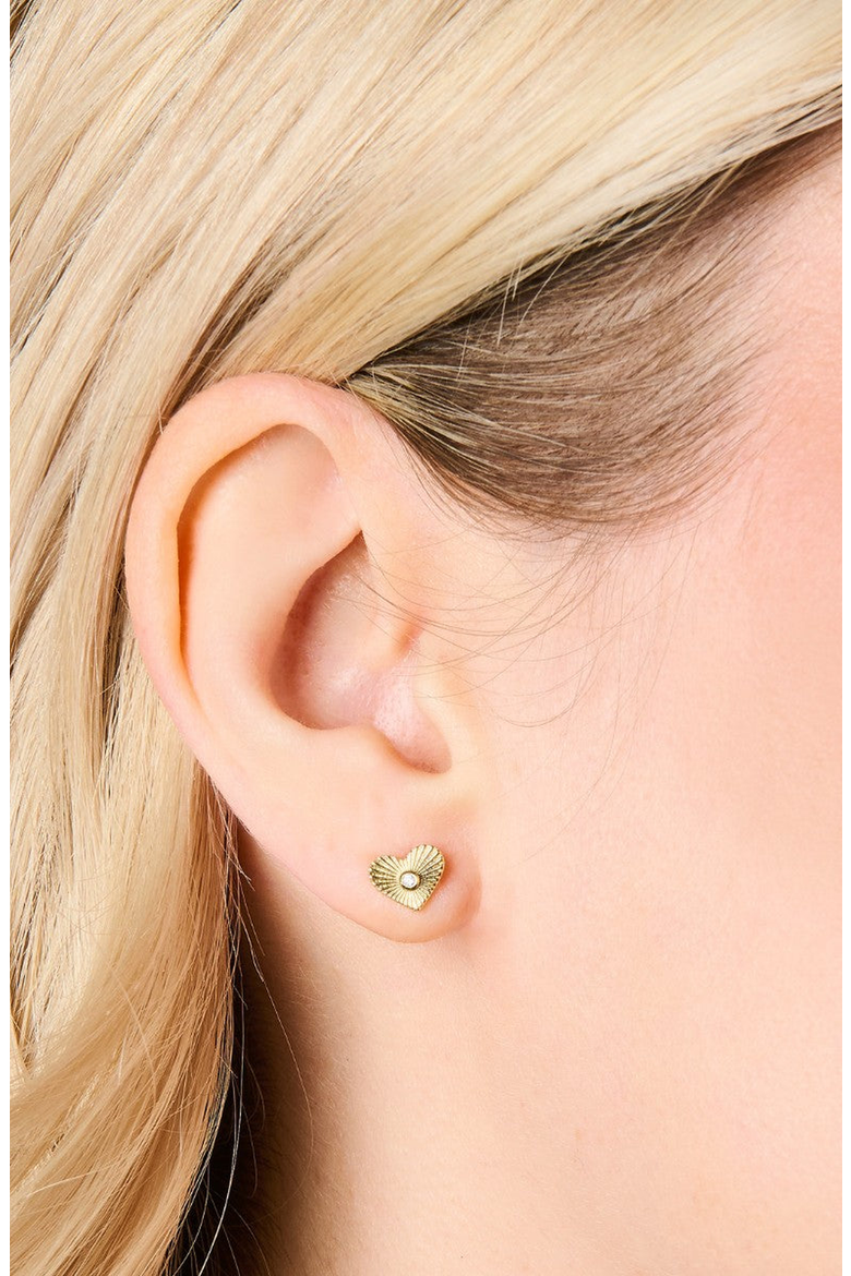 Isla Mini Heart Stud Earrings, Alternate, color, Gold