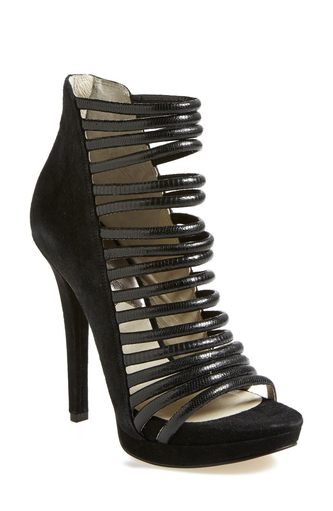 'Cameron' Platform Sandal, Main, color, BLACK