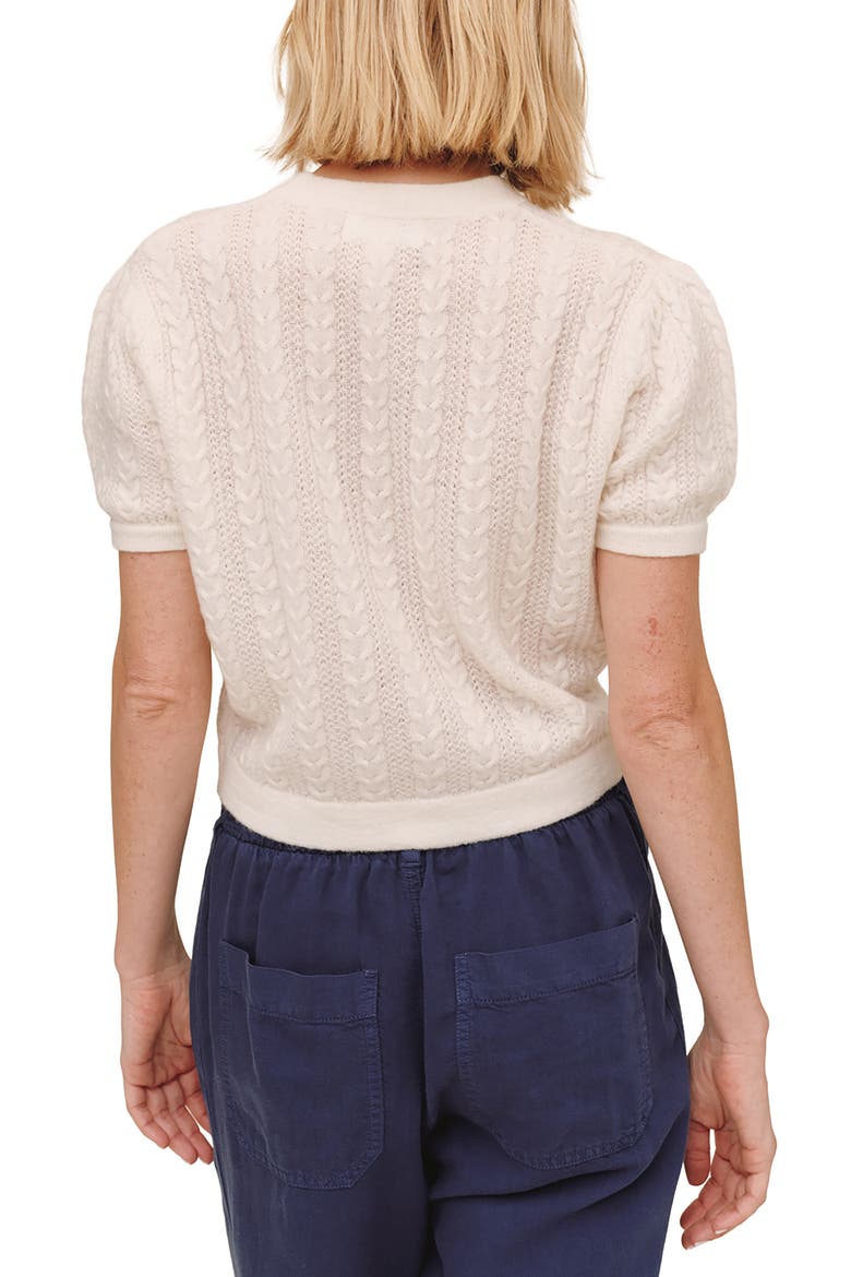 Short Sleeve Cardigan, Alternate, color, IVORY