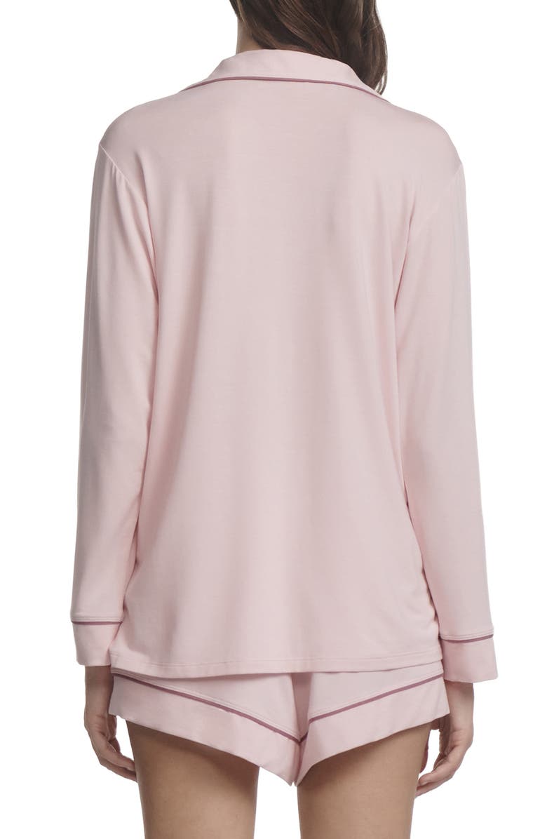 Eberjey Gisele Relaxed Jersey Knit Short Pajamas, Alternate, color, Pale Pink/ Fig