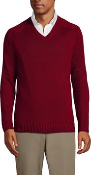 Lands' End School Uniform Young  Cotton Modal V-neck Sweater