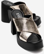Forever & Always Shoes Essenza Leather Platform Block Heel Sandal