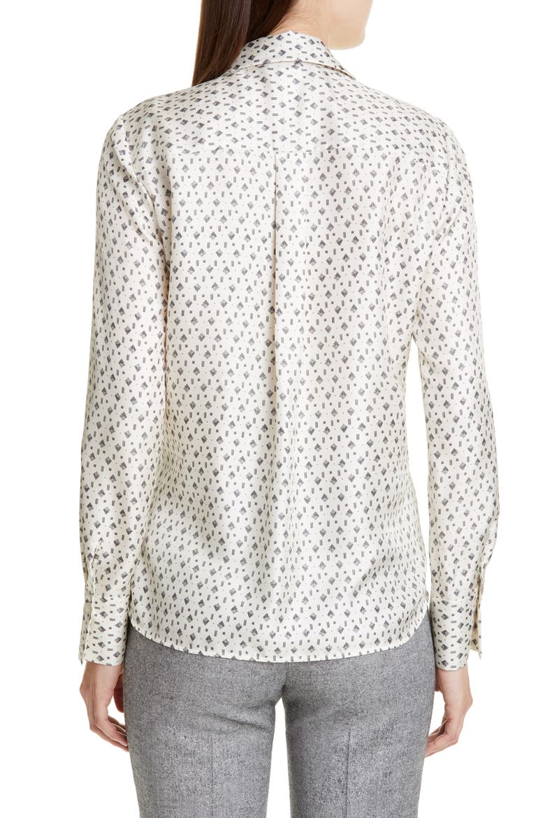 Scottie Geo Print Silk Blouse, Alternate, color, CLOUD MULTI