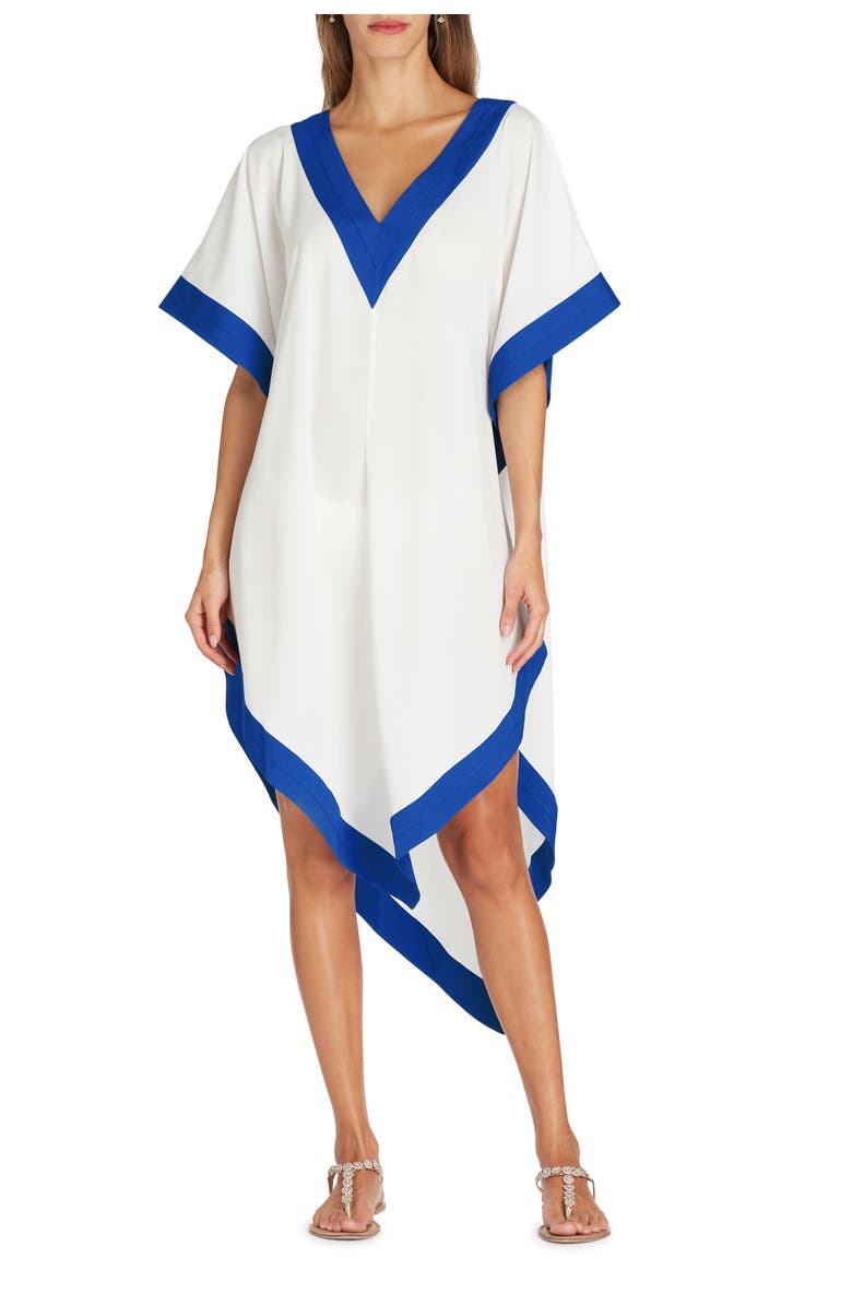 VALIMARE Aria High-Low Crepe de Chine Cover-up Dress, Main, color, Off White