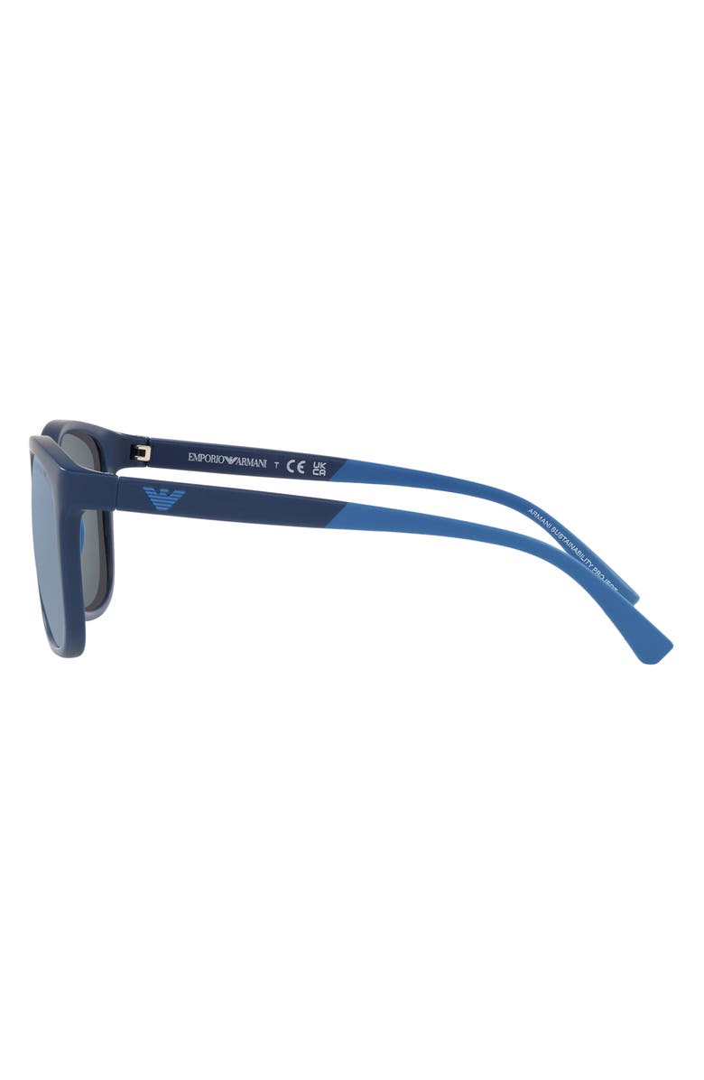Emporio Armani 49mm Pillow Sunglasses, Alternate, color, Blue / Dark Blue Mirror Blue