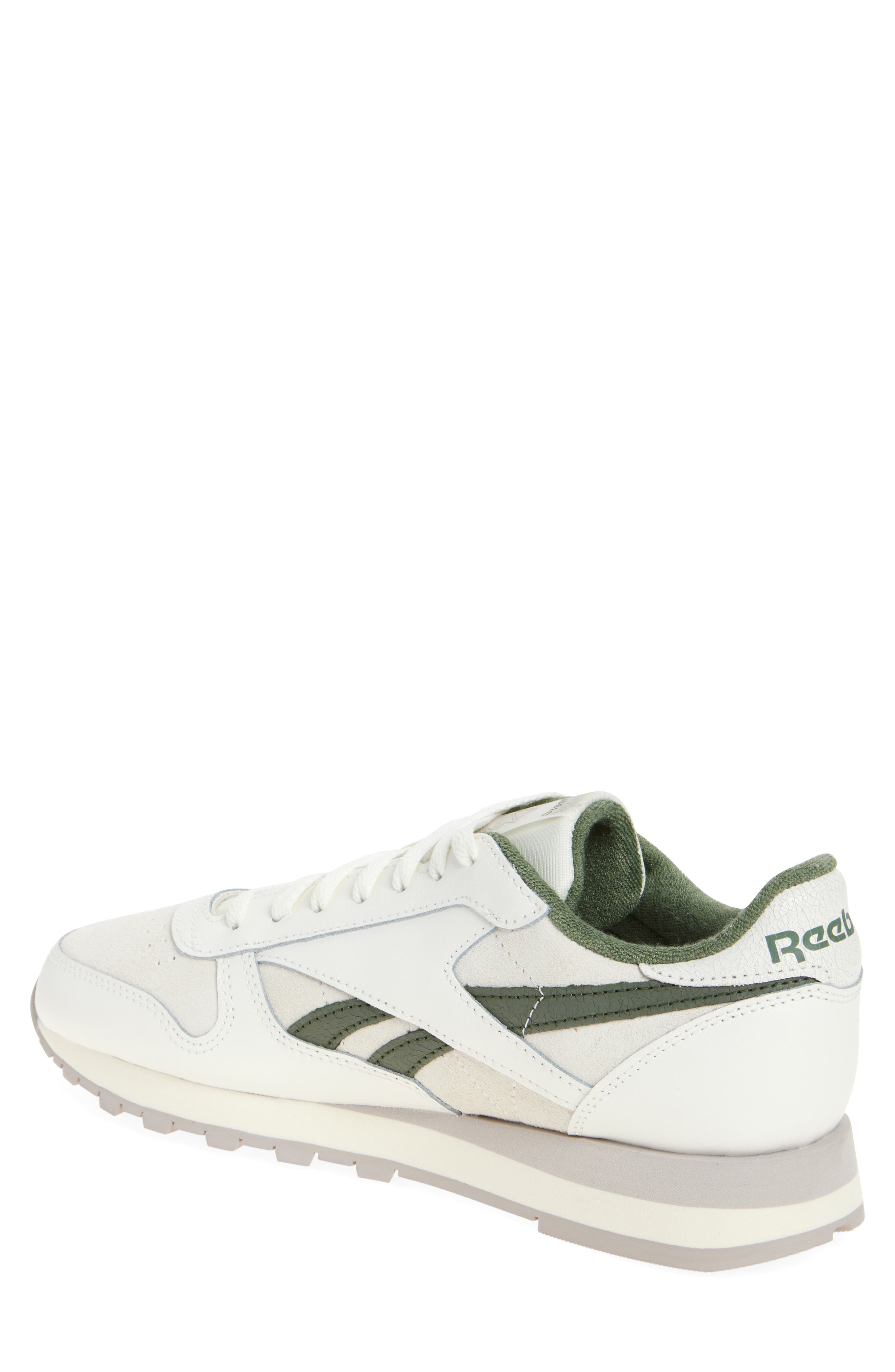 Reebok Classic Leather Sneaker, Alternate, color, Chalk/ Chalk/ Breakaway Green
