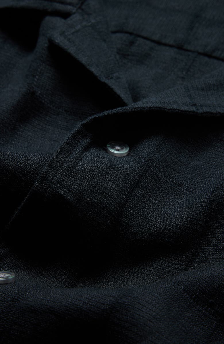 John Varvatos Danny Linen & Cotton Short Sleeve Camp Shirt, Alternate, color,