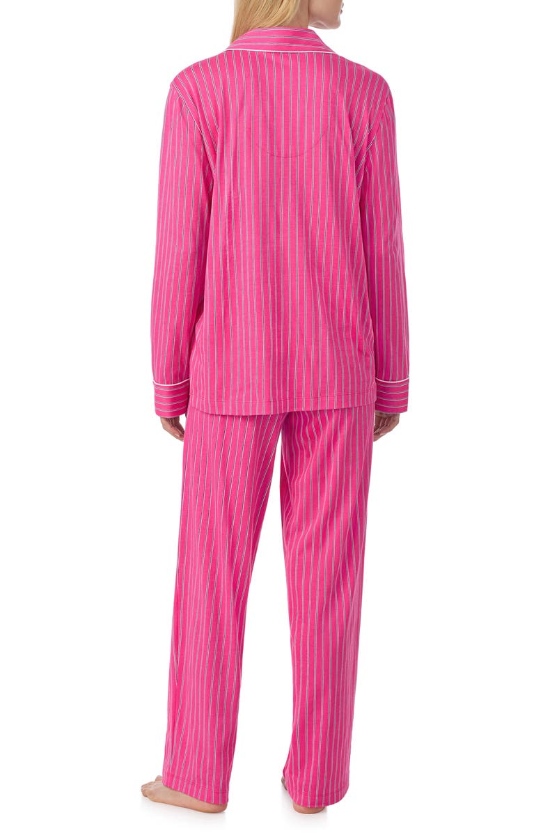 Lauren Ralph Lauren Print Cotton Blend Pajamas, Alternate, color, Pink Stripe